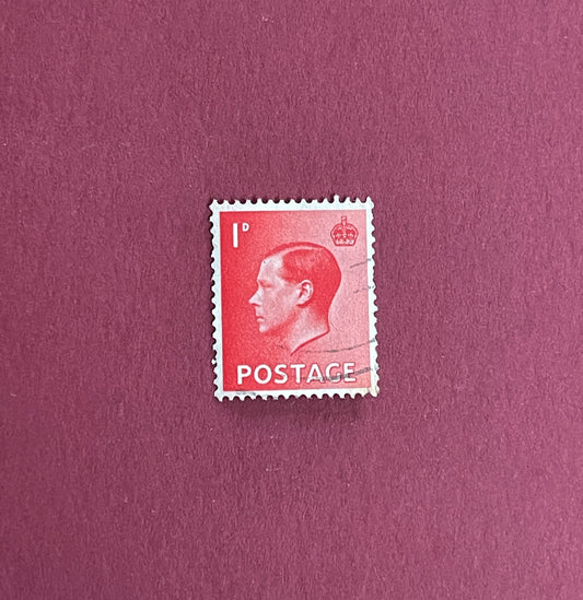 Edward VIII,

Definitive Stamp,

1D, Red Stamp,

Great Britain,

1936