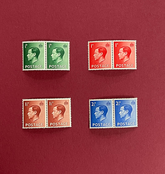 Edward VIII,  Definitive Stamps,  Dual Set of 4,  Great Britain,  1936