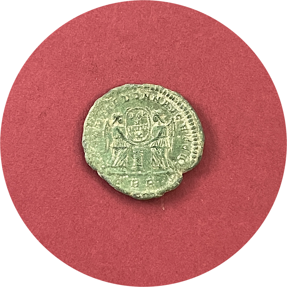 Decentius,
Roman Caesar,
Western Roman Empire
Roman Bronze,
Follis, Treveri Mint TRP
ca. 350-353AD
(N)