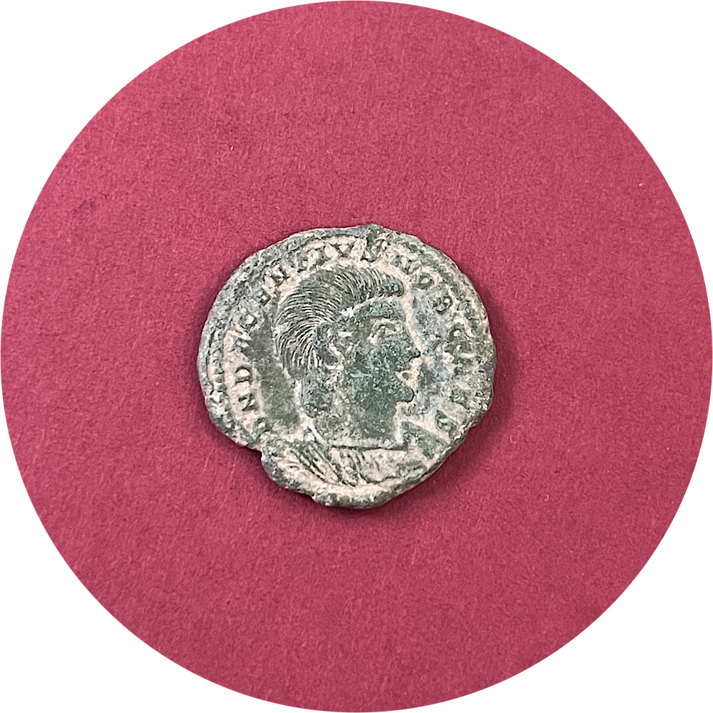 Decentius,
Roman Caesar,
Western Roman Empire
Roman Bronze,
Follis, Treveri Mint TRP
ca. 350-353AD
(N)