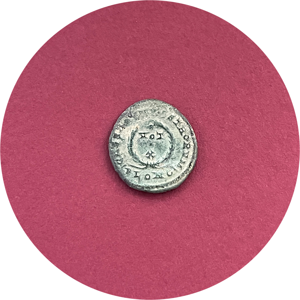 Crispus,
Constantinian Dynasty,
Roman Bronze,
Nummus,
Londinium Mint, PLON,
ca. 317-326AD
(N)