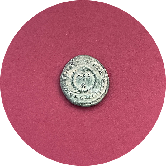 Crispus,
Constantinian Dynasty,
Roman Bronze,
Nummus,
Londinium Mint, PLON,
ca. 317-326AD
(N)