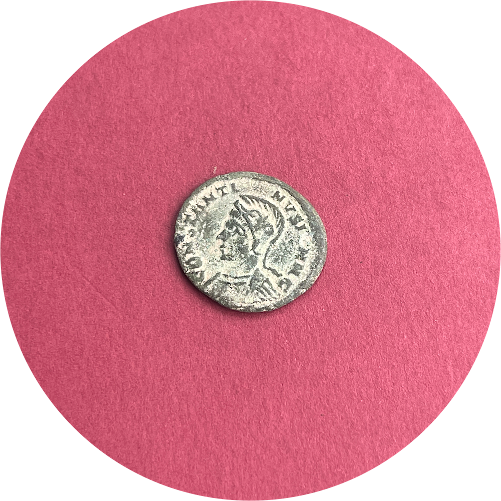 Constantine II, 
Roman Caeser,
Constantinian Dynasty,
Roman Bronze,
Follis,
ca. 322-324AD
(N)