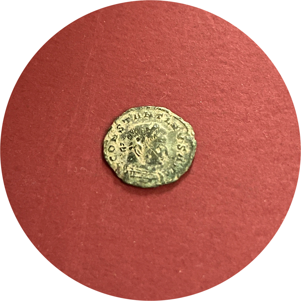 Constantine I,
Constantinian Dynasty,
Roman Bronze,
Follis, Treveri Mint PTR,
ca. 318D
(N)