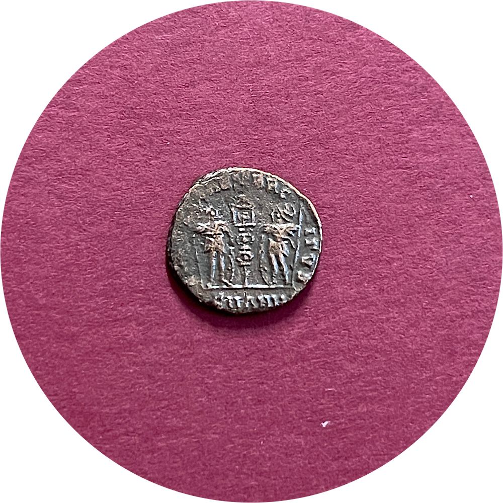 Constantius II,
Constantinian Dynasty,
Roman Caesar,
Roman Billon,
Centenionalis, 
Antioch mint SMANIA,
ca. 332-337AD 
(N)