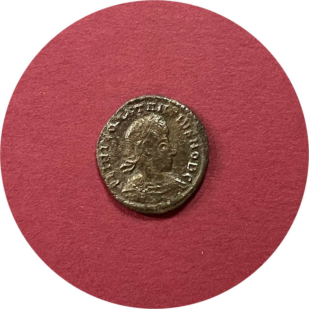 Constantine II,
Roman Caesar,
Constantinian Dynasty,
Roman Billon,
Centenionalis,
Siscia mint ASIS,
ca. 317-337AD  (N)