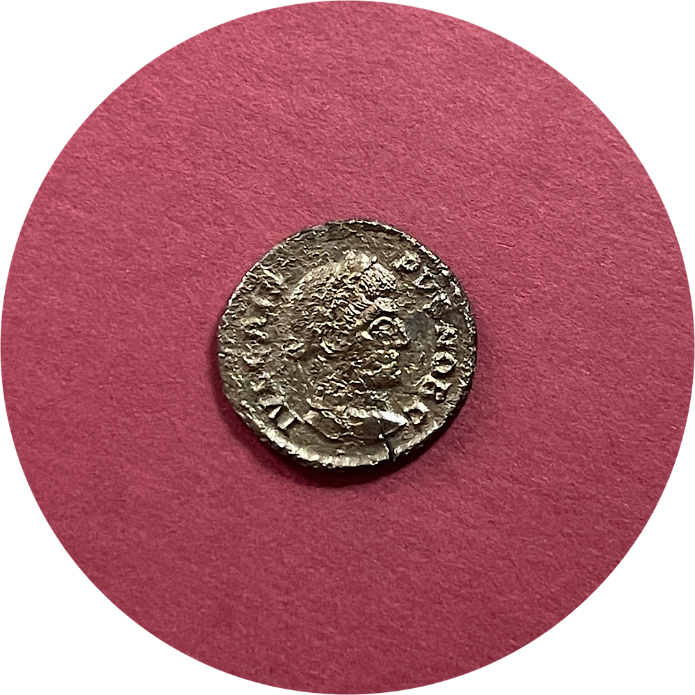 Crispus,
Roman Caesar,
Constantinian Dynasty,
Roman Billon,
Centenionalis, 
Siscia Mint △SIS,
ca. 317-326AD  (N)