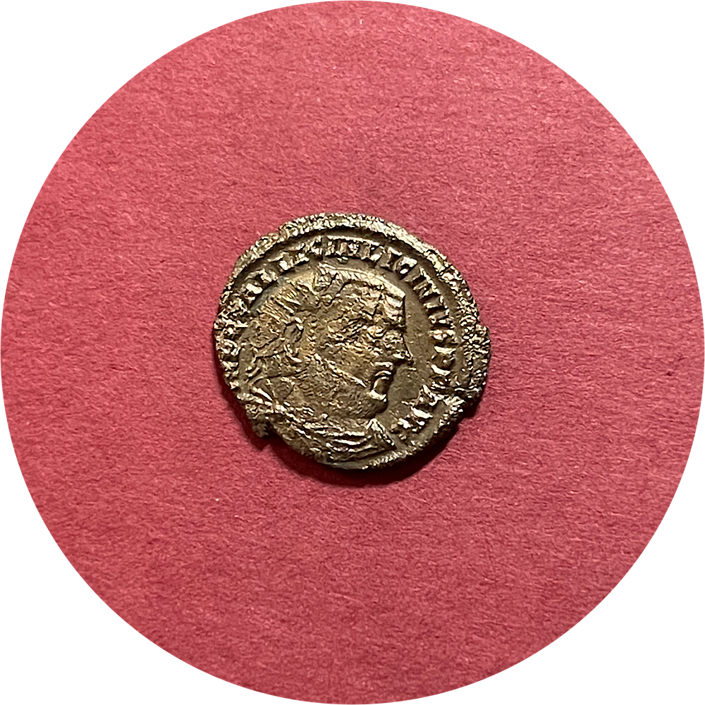 Licinius I,
Roman Billon,
Follis, 
Antioch Mint SMANTϵ,
ca. 321-323AD  (N)