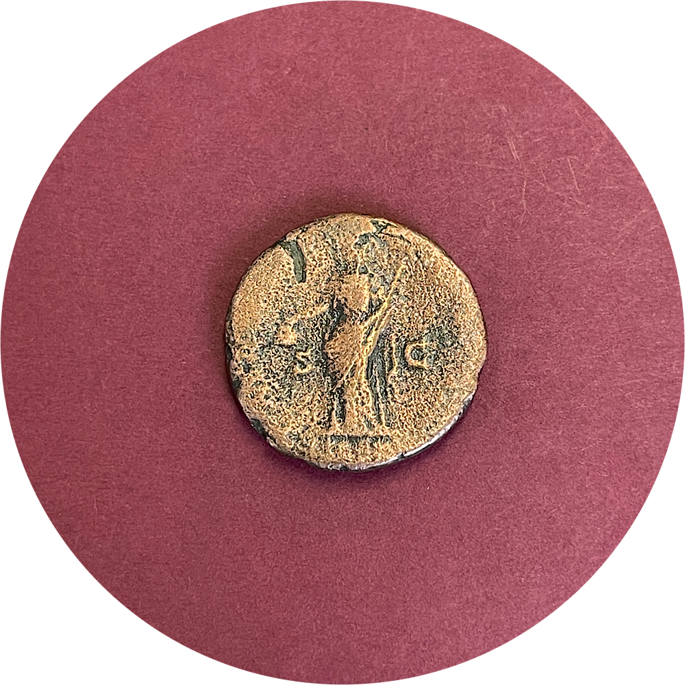 Antoninus Pius,
Nerva–Antonine dynasty,
Roman Copper,
As, Assarii,
Rome mint,
ca. 138-161AD  (N)