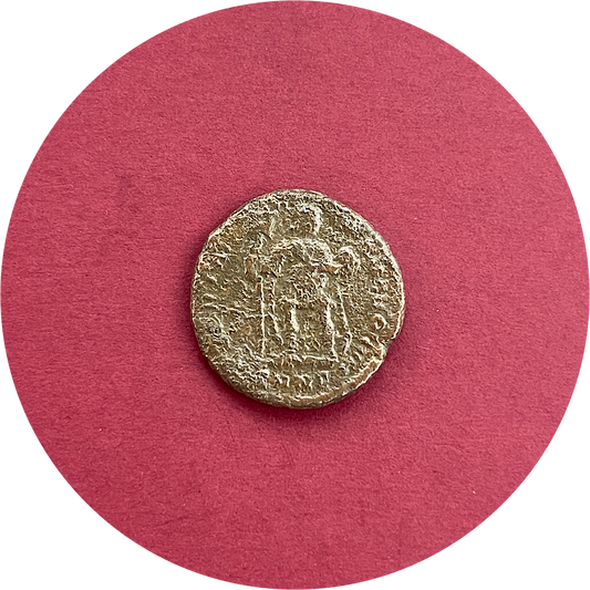 Theodosius I,
Theodasian Dynasty,
Roman Bronze,
Cententionalis, 
Constantinople Mint CONS,
ca. 379-395AD  (N)