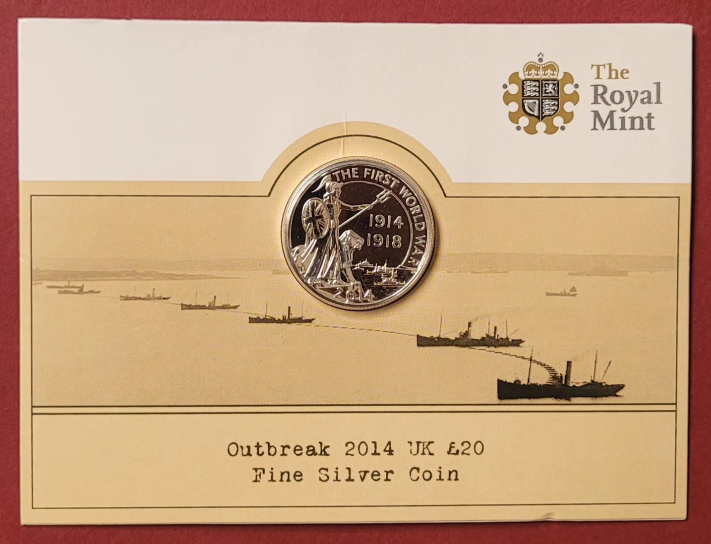 Elizabeth II 
£20 Sterling Silver 2014 Outbreak Commemorative coin (B)