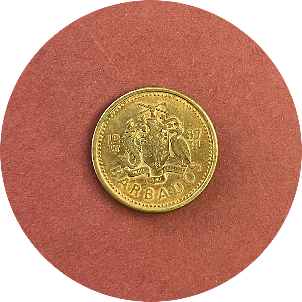 Elizabeth II, One Cent, Barbados,  1987 (N)