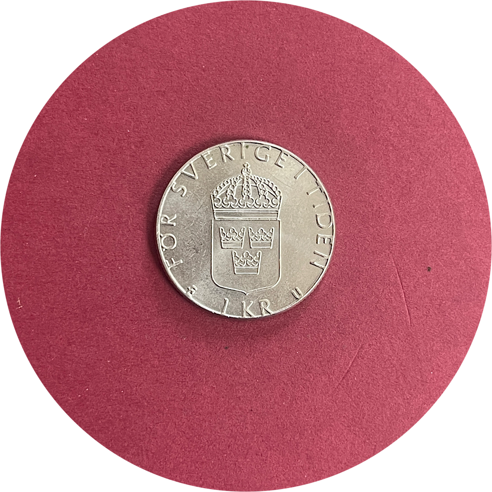 Carl XVI Gustaf,  One Krona,  1 Kr.,  Sweden,  1984 (N)