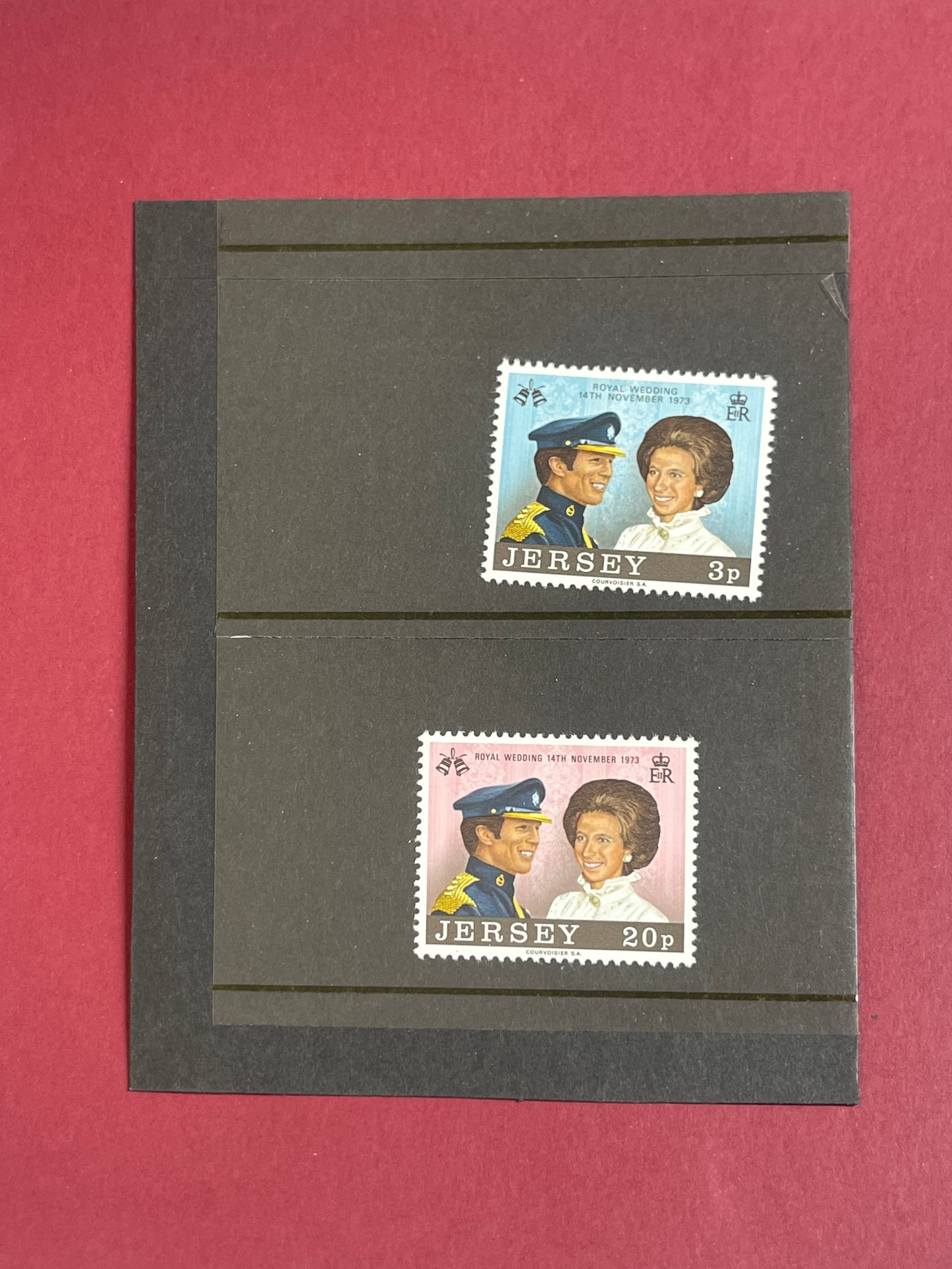 Elizabeth II,  The Royal Wedding Stamp Set,  Unmounted,  2 Stamps,  Jersey,  1973