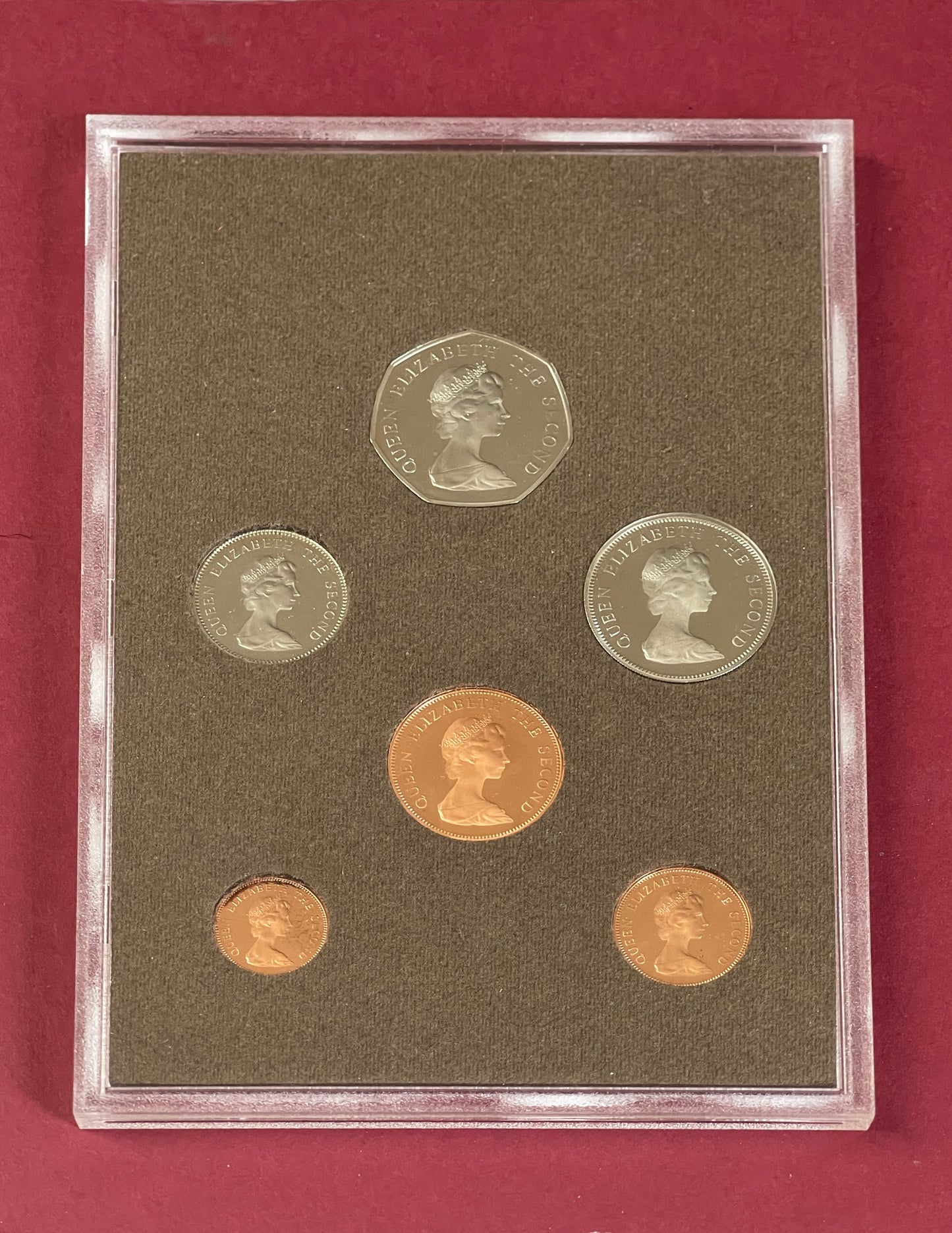 Elizabeth II,  Falkland Islands Coinage Set  Cased, Uncirculated,  Set of 6 Coins,  Falkland Islands,  1980 (B)