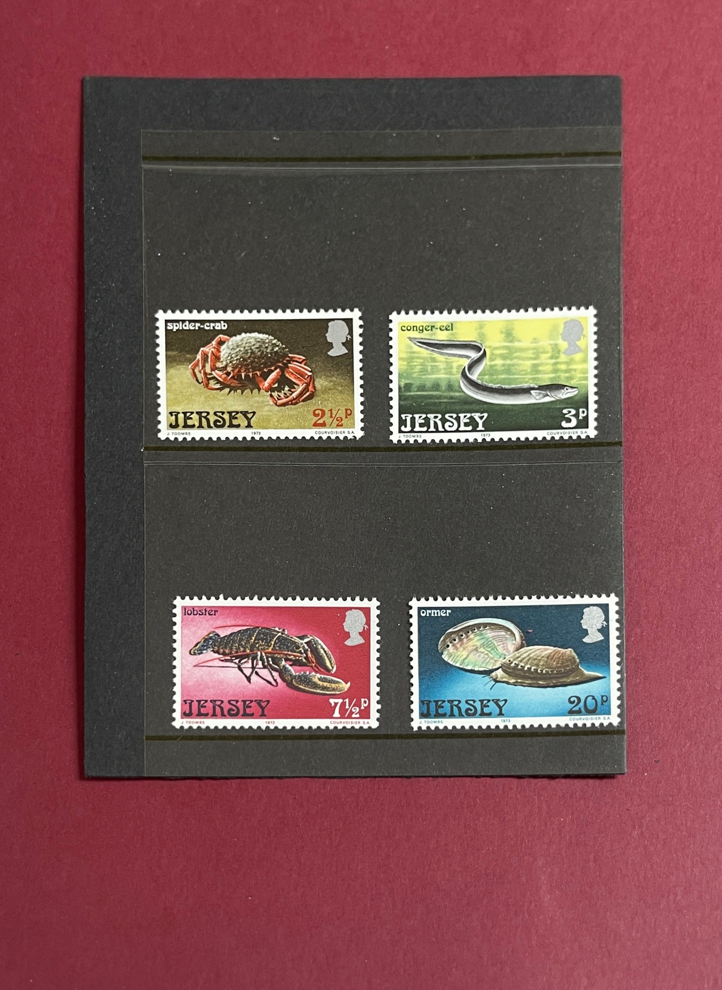 Elizabeth II,  Marine Life Stamp Set,  Unmounted,  4 Stamps,  Jersey,  1973