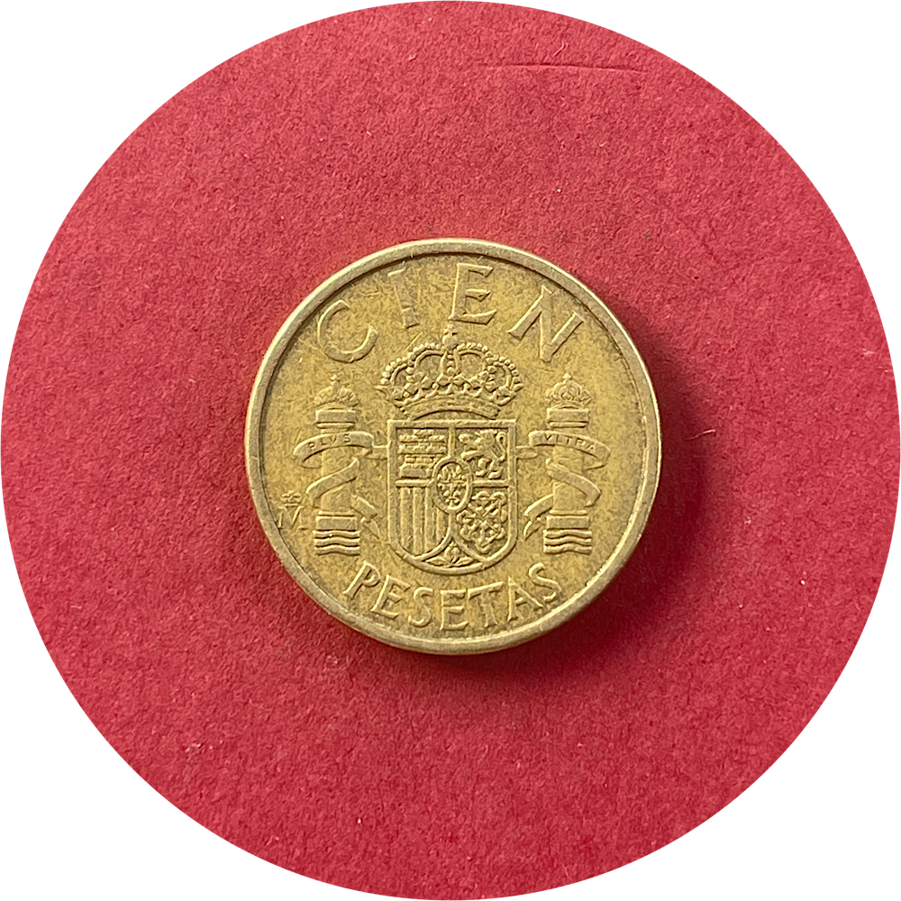 King Juan Carlos I,  One Hundred Pesetas,  Cien 100 Ptas,  Spain,  1985, (N)