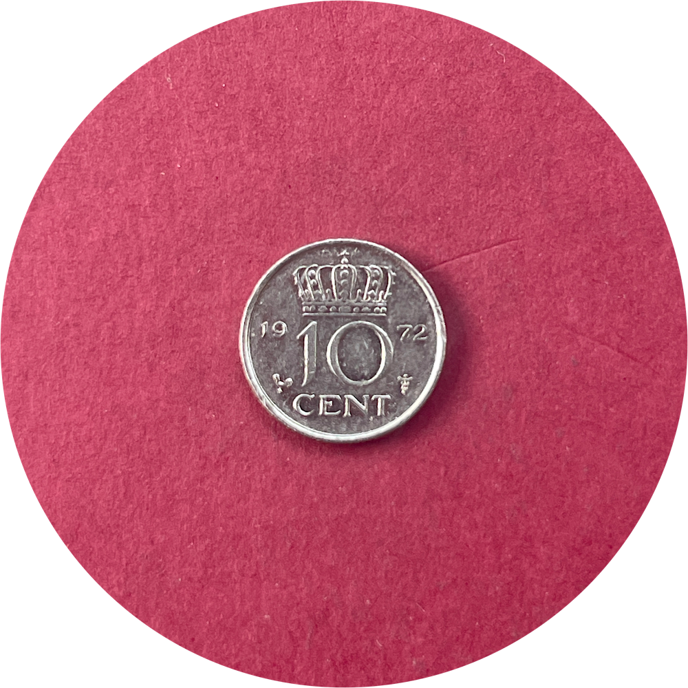 Juliana, Ten Cents, 10 Cents, Gulden, Netherlands, 1972 (N)