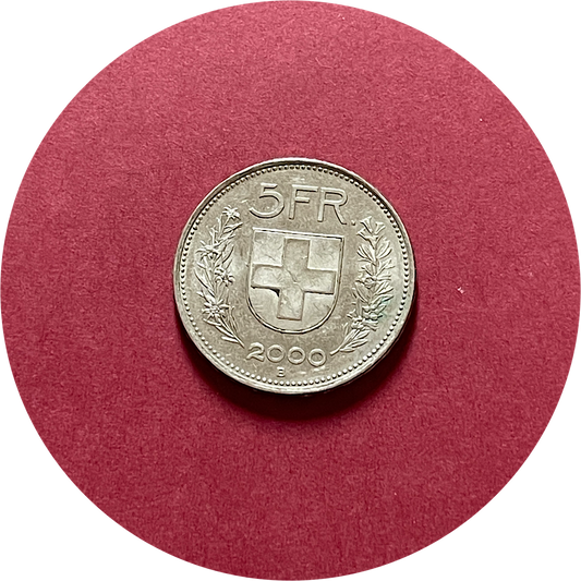 Switzerland,  Five Franc,  5 Fr,  2000 (N)