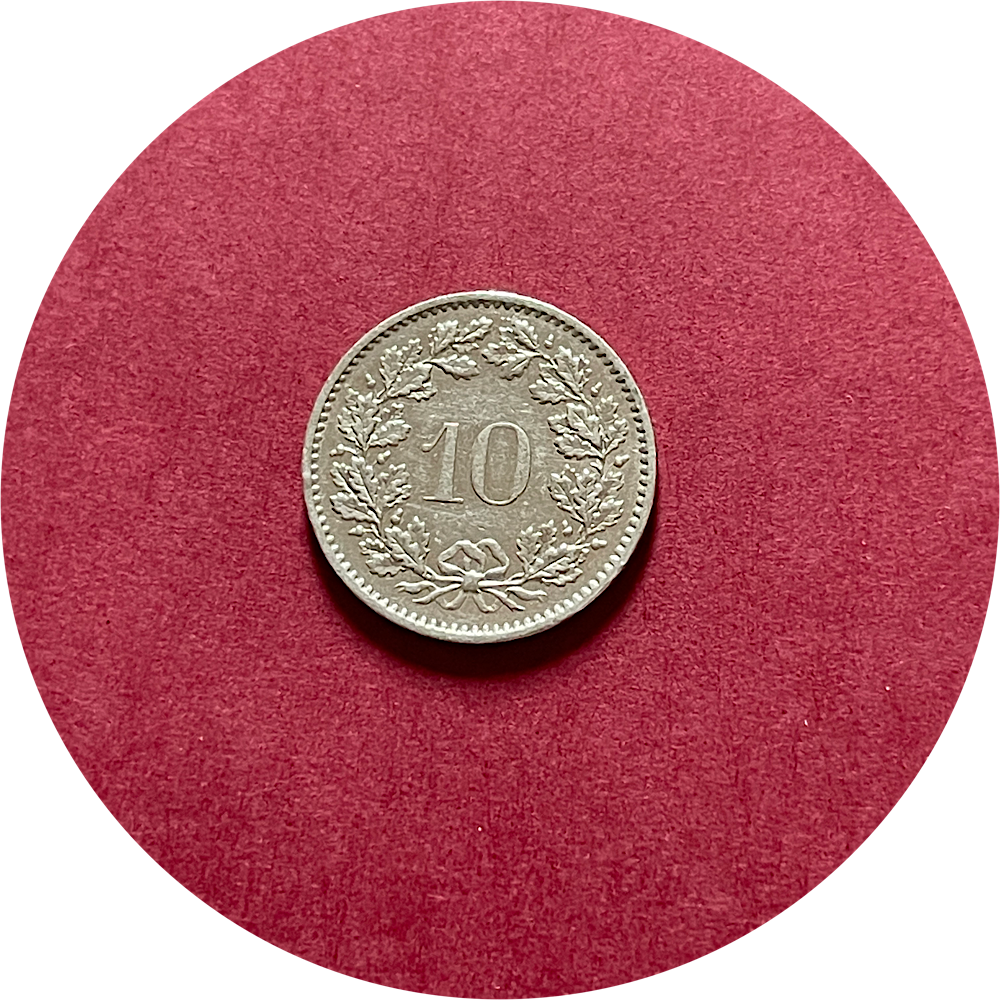 Switzerland, Ten Centimes, Ten Rappen, 1975 (N)