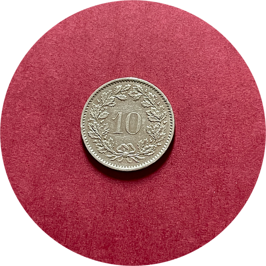 Switzerland, Ten Centimes, Ten Rappen, 1975 (N)