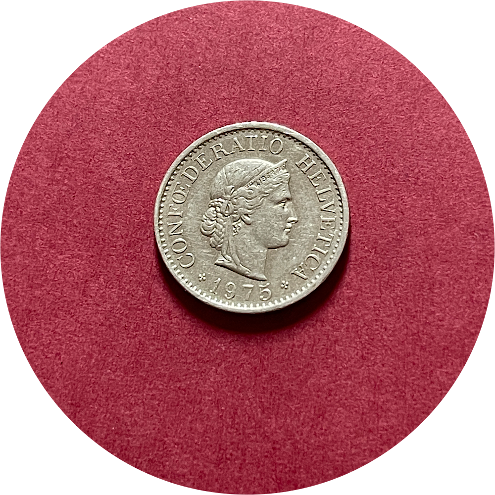 Switzerland, Ten Centimes, Ten Rappen, 1975 (N)