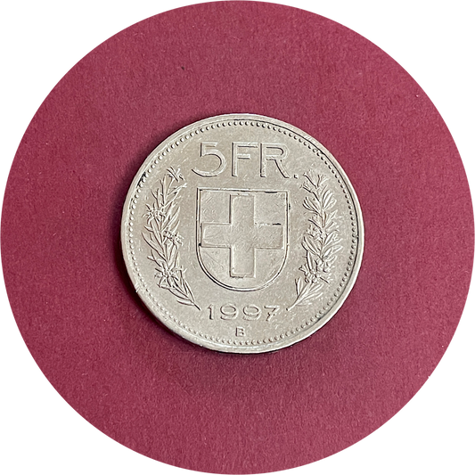 Switzerland,  Five Franc,  5 Fr,  1997 (N)