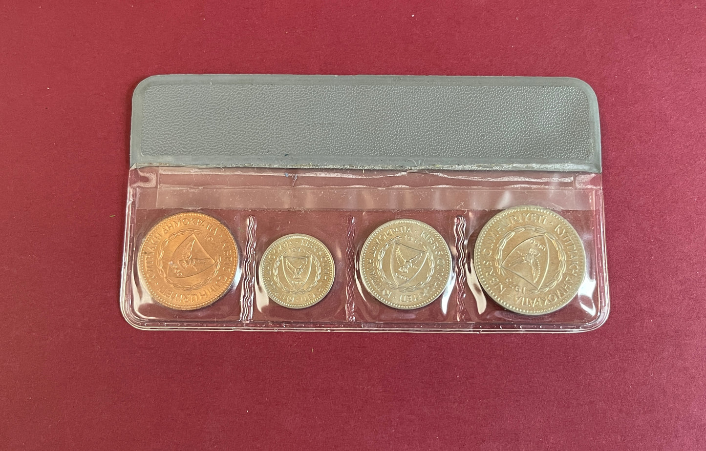 Cyprus,  4 Coin Set,  Uncirculated,  1973 (N)