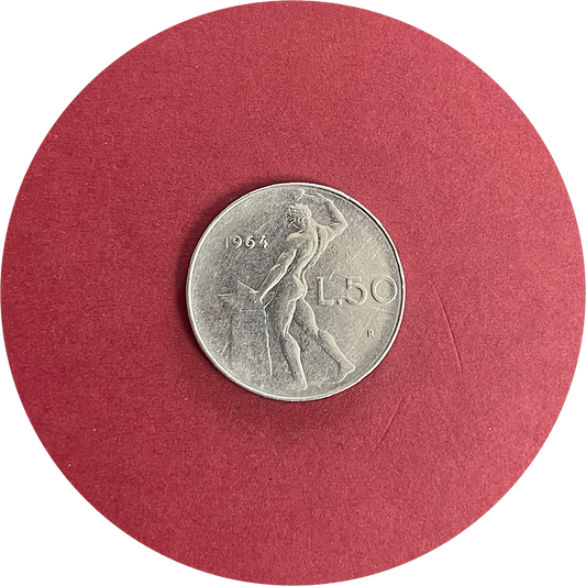 Italy,  Fifty Lire,  L.50,  1964 (N)