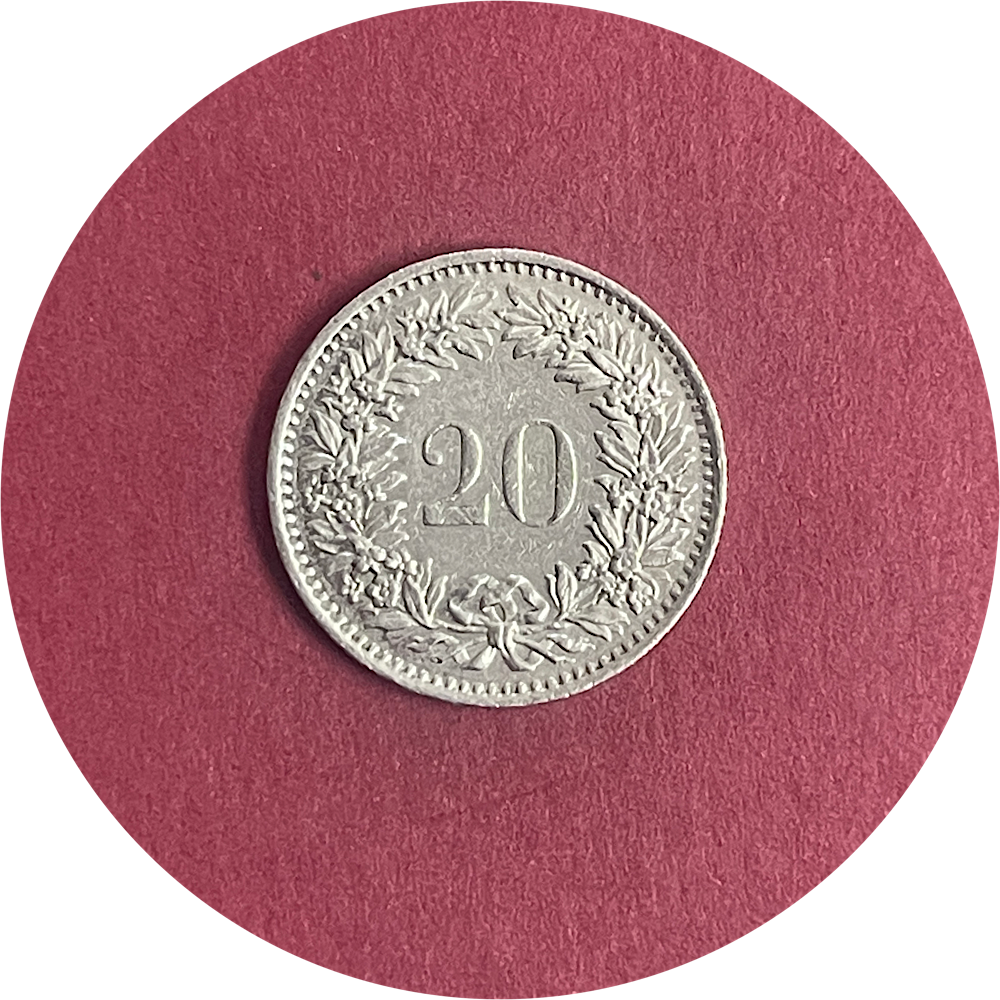 Switzerland,  Twenty Centimes,  Twenty Rappen,  1981 (N)