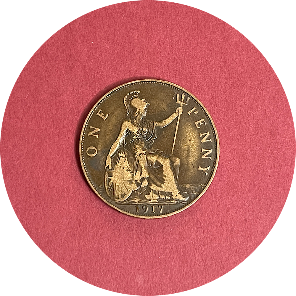 George V, One Penny, 1917 (B)