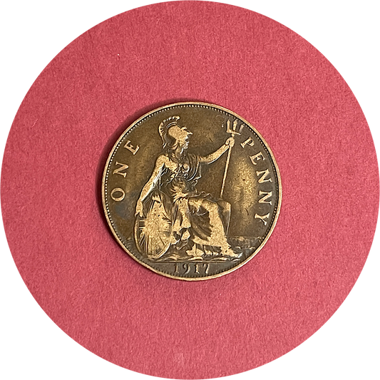 George V, One Penny, 1917 (B)